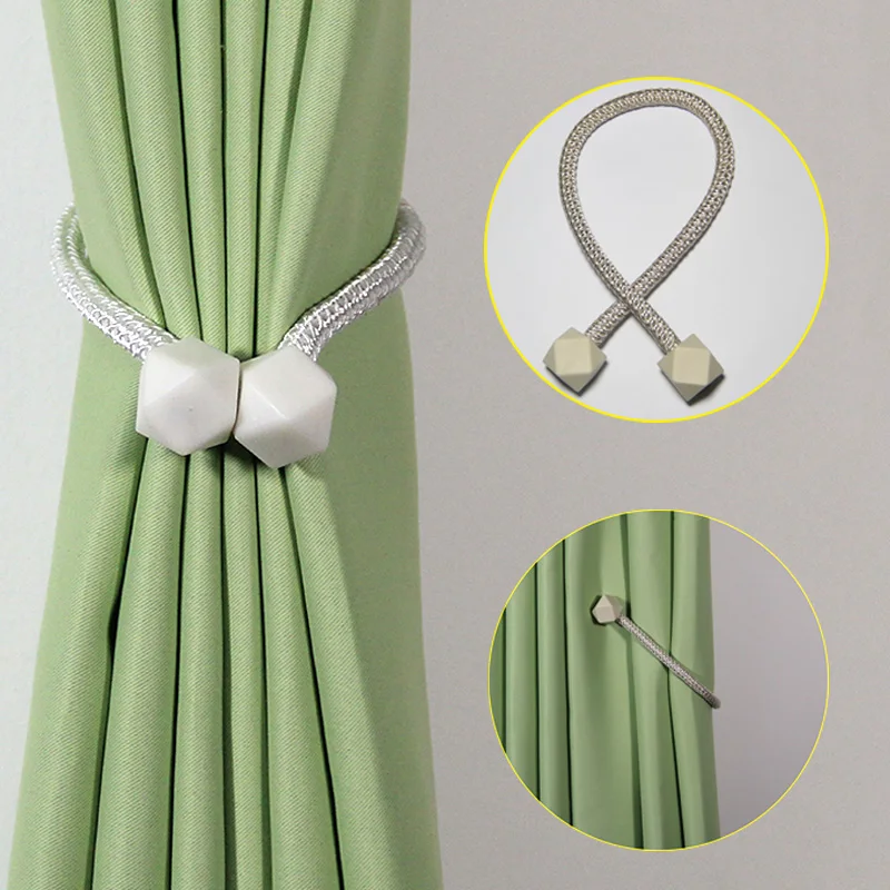 

1Pc Magnetic Curtain Tieback Clip Buckle Cube Curtain Holder Decor Hanging Ball Rope Straps Holdbacks Room Accessories