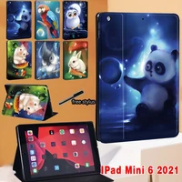 for ipad mini 6 case 2021 cute animal series pattern cover for ipad mini 6th generation 8 3 inch folding stand case cover