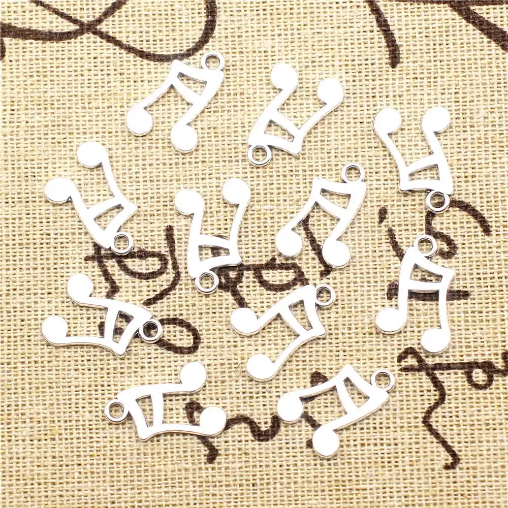 

Musical Note Charms Craft Pendants For Earrings For Crafts 12X18mm Antique Silver Color 30 Pieces
