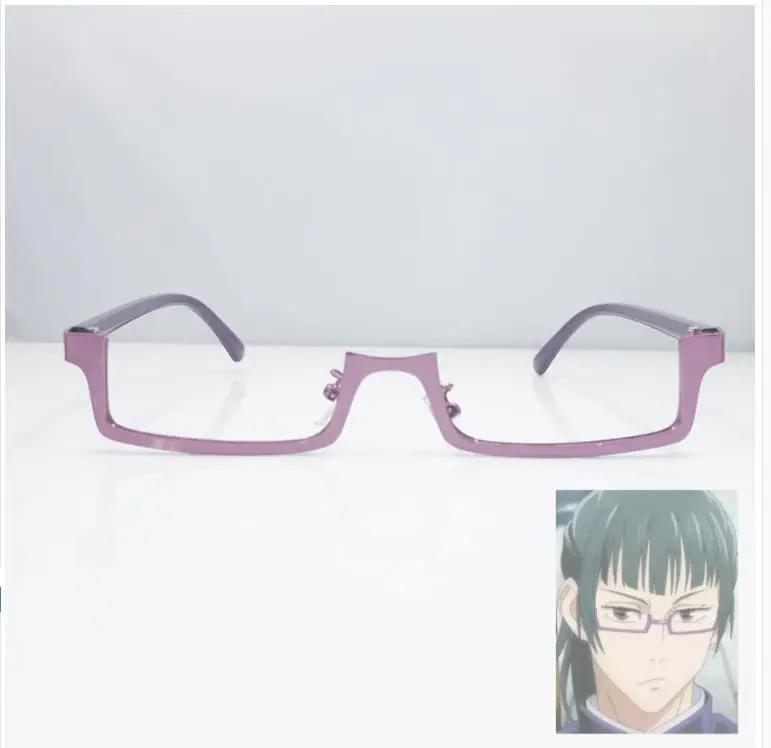 

Костюм для косплея аниме juютсу Kaisen Маки Зенин очки фиолетовые Полуободковые очки унисекс аксессуары