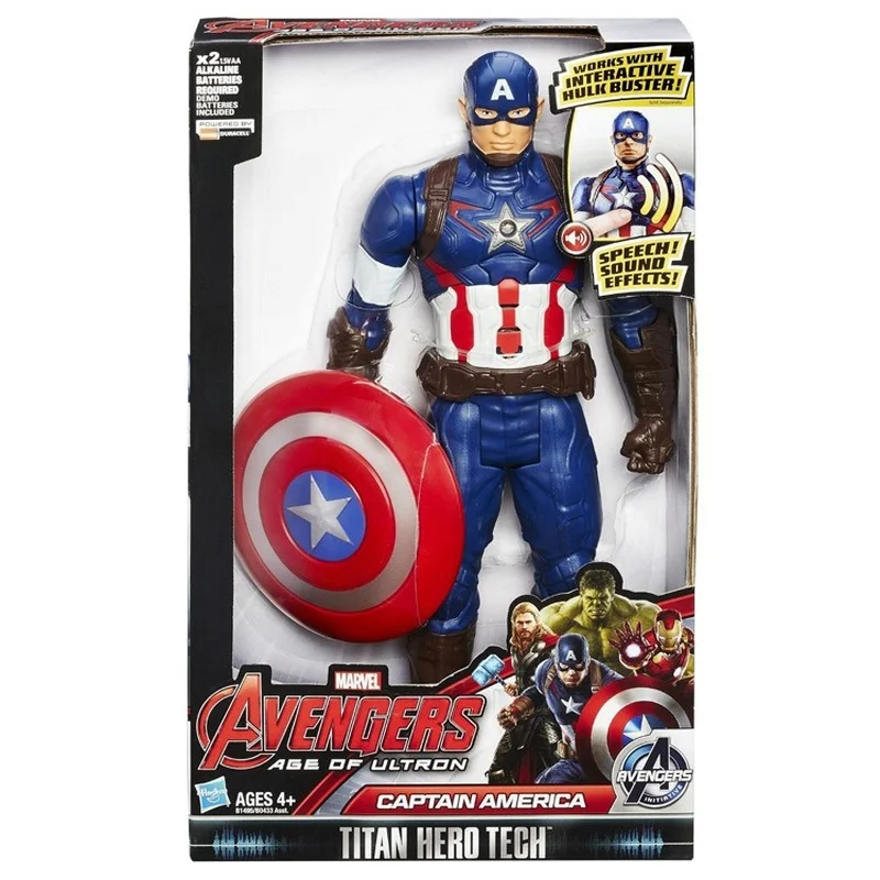 

Hasbro Genuine Marvel Avengers Anime Figure Voice Action Figures Captain America Doll Ornament Boy Toy Gift