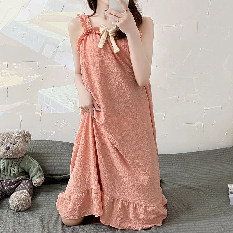 Summer Sleepshirt for Women Sleeveless Losse Long Home Clothes Nightie for Women Nightgowns Cute Sweet Night Dress for Sleeping