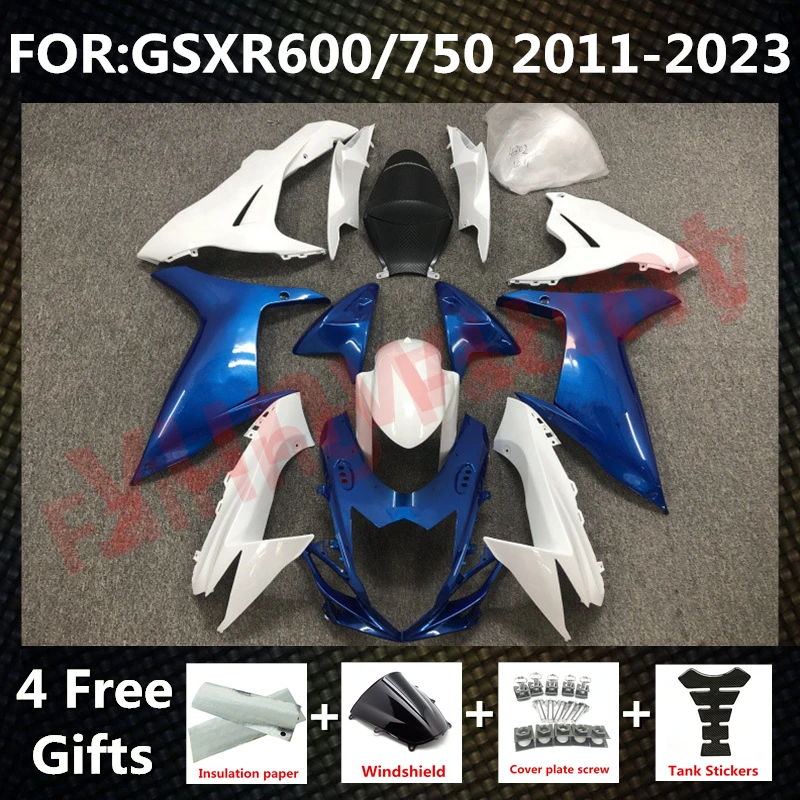 

Fairing kit for GSXR600 750 GSXR 600 GSX-R750 K11 2011 2012 2013 2014 2015 2016 2017 2018 2019 2020 2021 Fairings set blue white