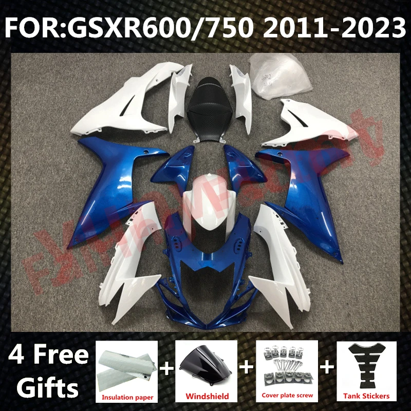 

Комплект обтекателей для GSXR600 750 GSXR 600 GSX-R750 K11 2011 2012 2013 2014 2015 2016 2017 2018 2019 2020 2021 комплект обтекателей синий белый