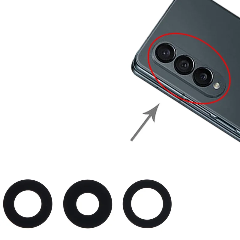 10 шт. объектив задней камеры для Samsung Galaxy с Fold2 5G SM-F916B/Galaxy Fold3 SM-F926B/Galaxy Fold4 SM-F936B
