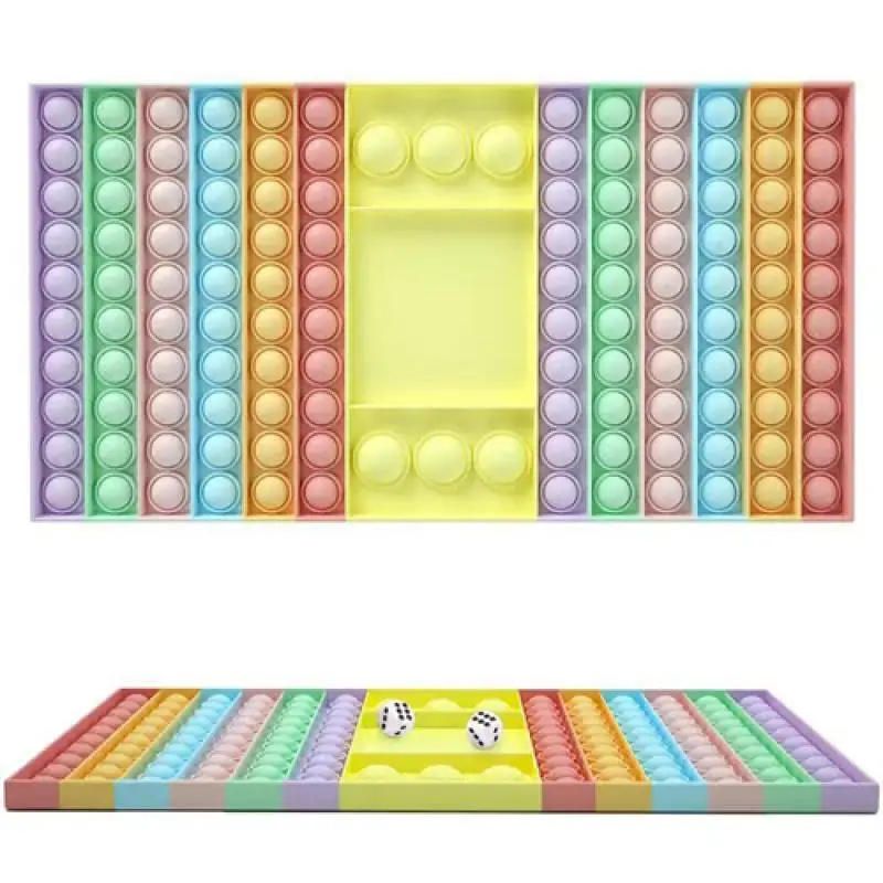 

Pop It Rainbow Fidget Toys Push Bubble Squeeze Pop Game Stress Relieve Simple Dimple Toy for Kids Adult Antiestress Chess Board