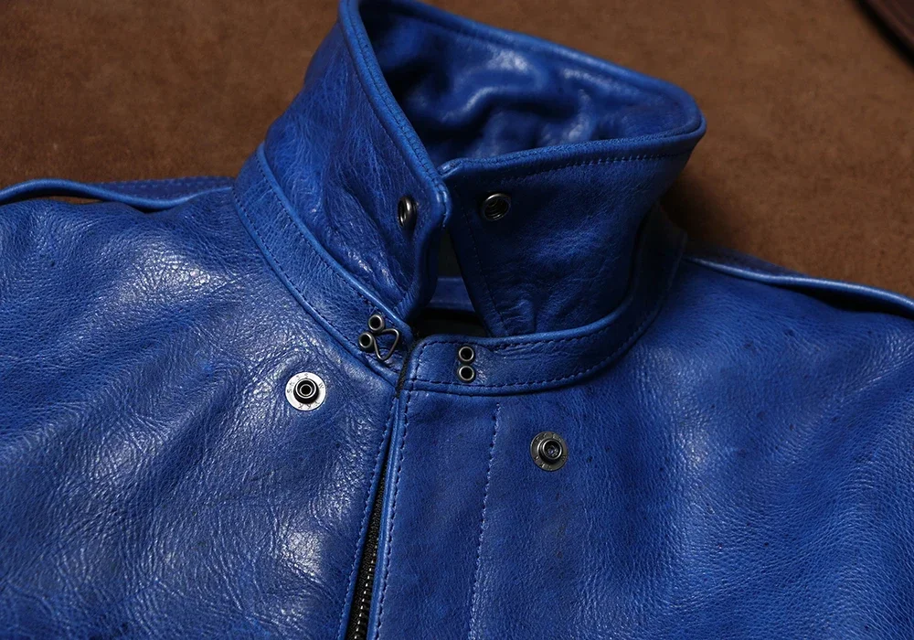 Неокрашенная куртка из воловьей кожи Blunt Razor Wax Feel окрашенная в индиго тяжелая