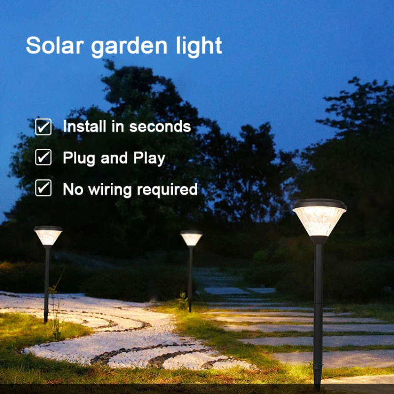 LED Solar Lamp Outdoor waterproof Torch Lights Solar Pathway Landscape Light Solar Lawn Lamp For Yard Patio Garden Park Decor