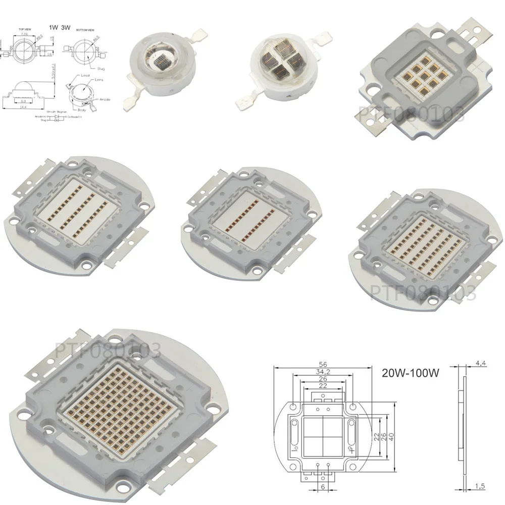 IR High Power LED Chips 730Nm 850Nm 940Nm 3 Вт 5 10 20 30 50 100 Emitter Diode COB integrierte Matrix Licht Perlen
