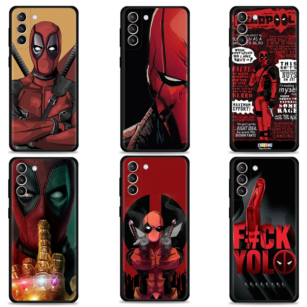 

Marvel Phone Case for Samsung Galaxy S20 S21 FE S22 Ultra S10 S9 S8 Plus S10e Note 20 Cover Silicone Funda Bad Guy Deadpool