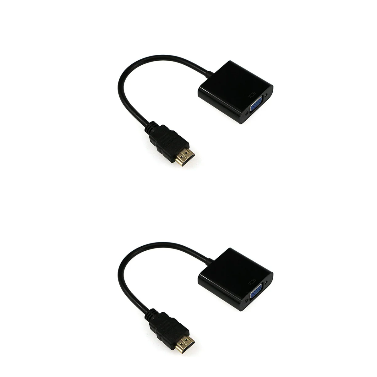 

2pcs to VGA Cable Adapter Video Converter for DVD Projector (Black)