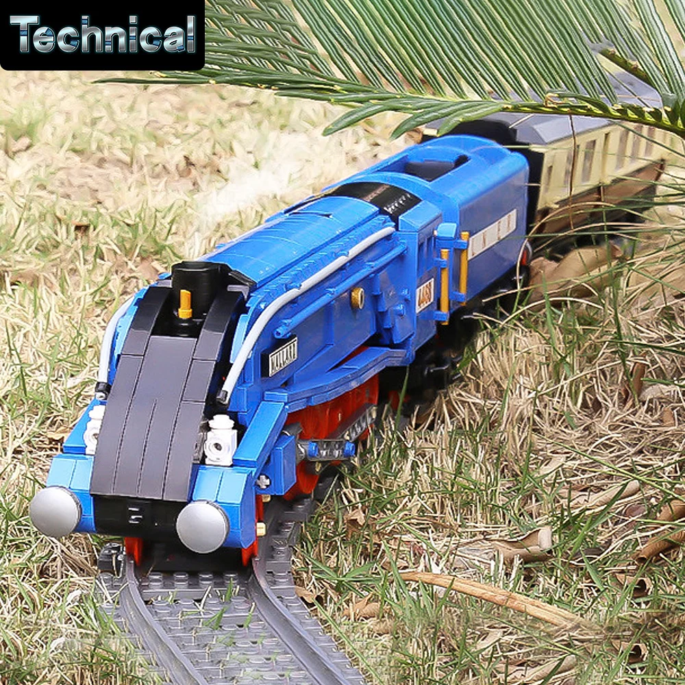 

Высокотехнологичный железнодорожный поезд Mould King с дистанционным управлением, класс A4, Moc, кирпичная техническая модель, 21873 штук