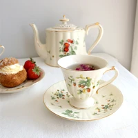 nordic ceramic strawberry teaware cup set retro kettles milk cup oolong chrysanthemum teapot jasmine black green tea set