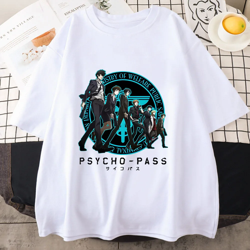 

Psycho Pass Kogami Shinya T-shirts Women Dystopian Manga/Comic Tshirts Cartoon Printing T Shirts 100% Cotton Summer Casual LOOSE