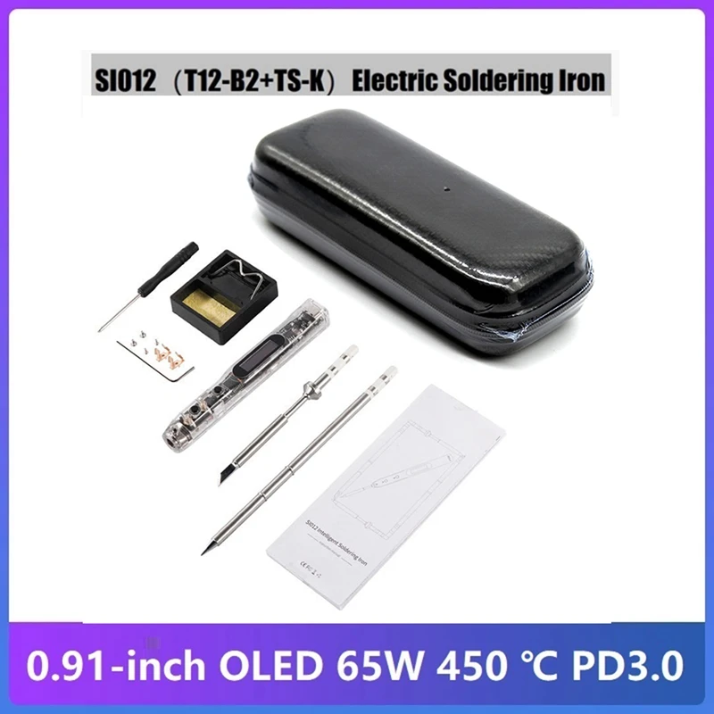 

0-450℃ Adjustable Temperature Smart OLED Electric Soldering Iron Built-In Buzzer Soldering Iron 12V-25V