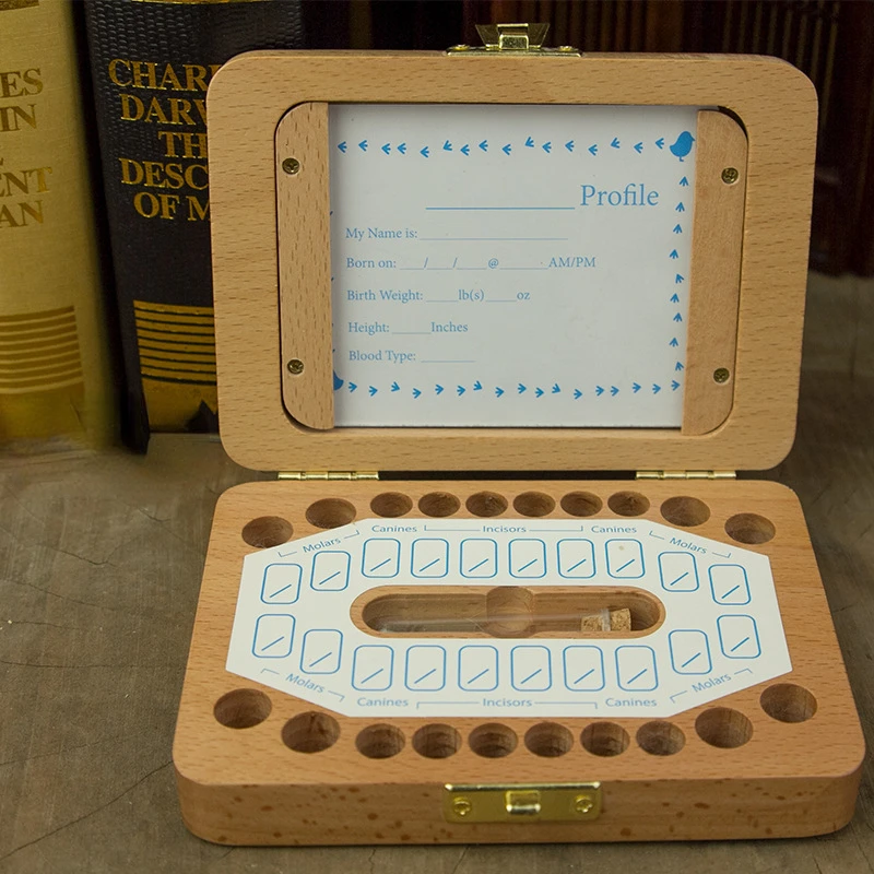 Коробка для детских выпадающих зубов деревянная фоторамка детский сувенир
