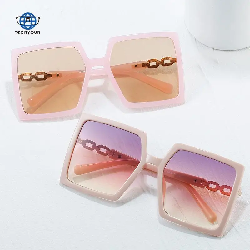 

Очки солнцезащитные Teenyoun в стиле панк, квадратные модные брендовые солнечные очки в большой квадратной оправе, UV400, со стразами