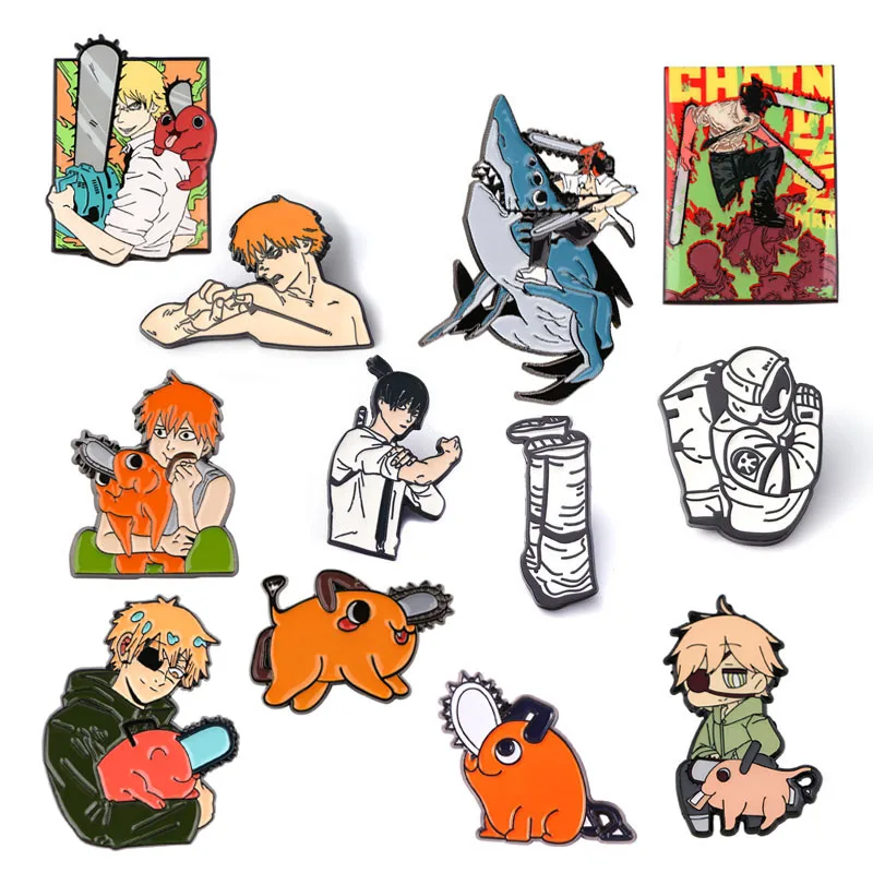 

E3610 Anime Chainsaw man Pins Metal Badges Brooch lapel Pin For Women Men Clothes On The Backpack Accessories jewelry