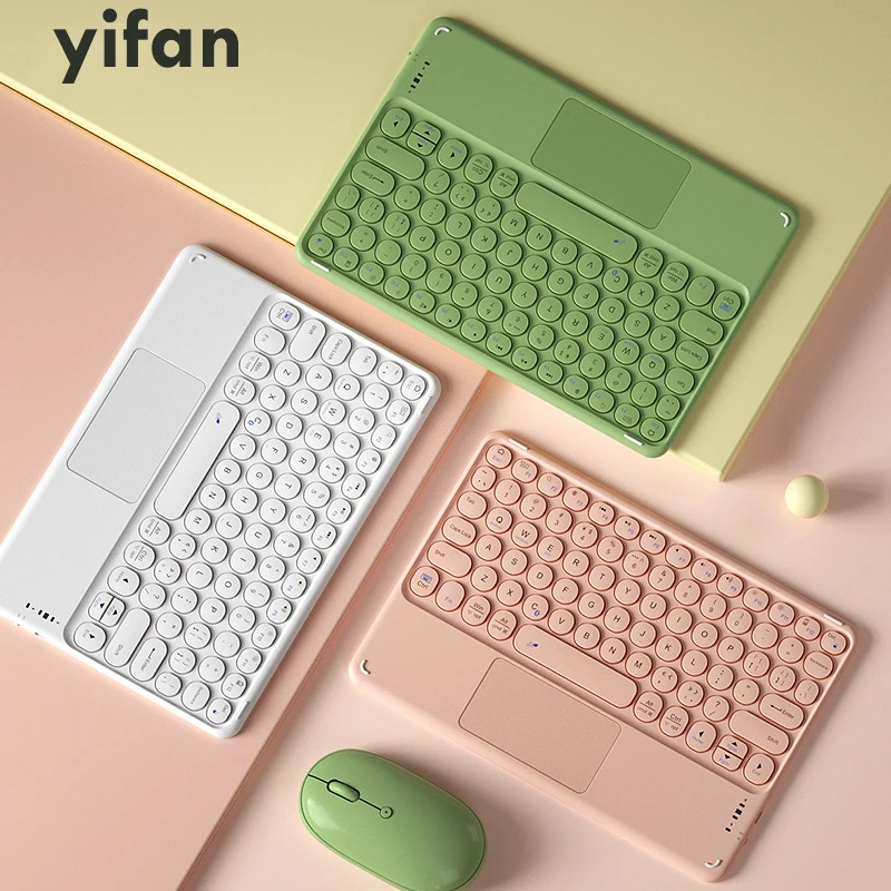  Bluetooth беспроводная клавиатура для планшета 9,7 дюйма, 10,2 дюйма, 10,5 дюйма, 10,9 дюйма, 11 дюймов, клавиатура для iPad с круглой клавишей тачпада 