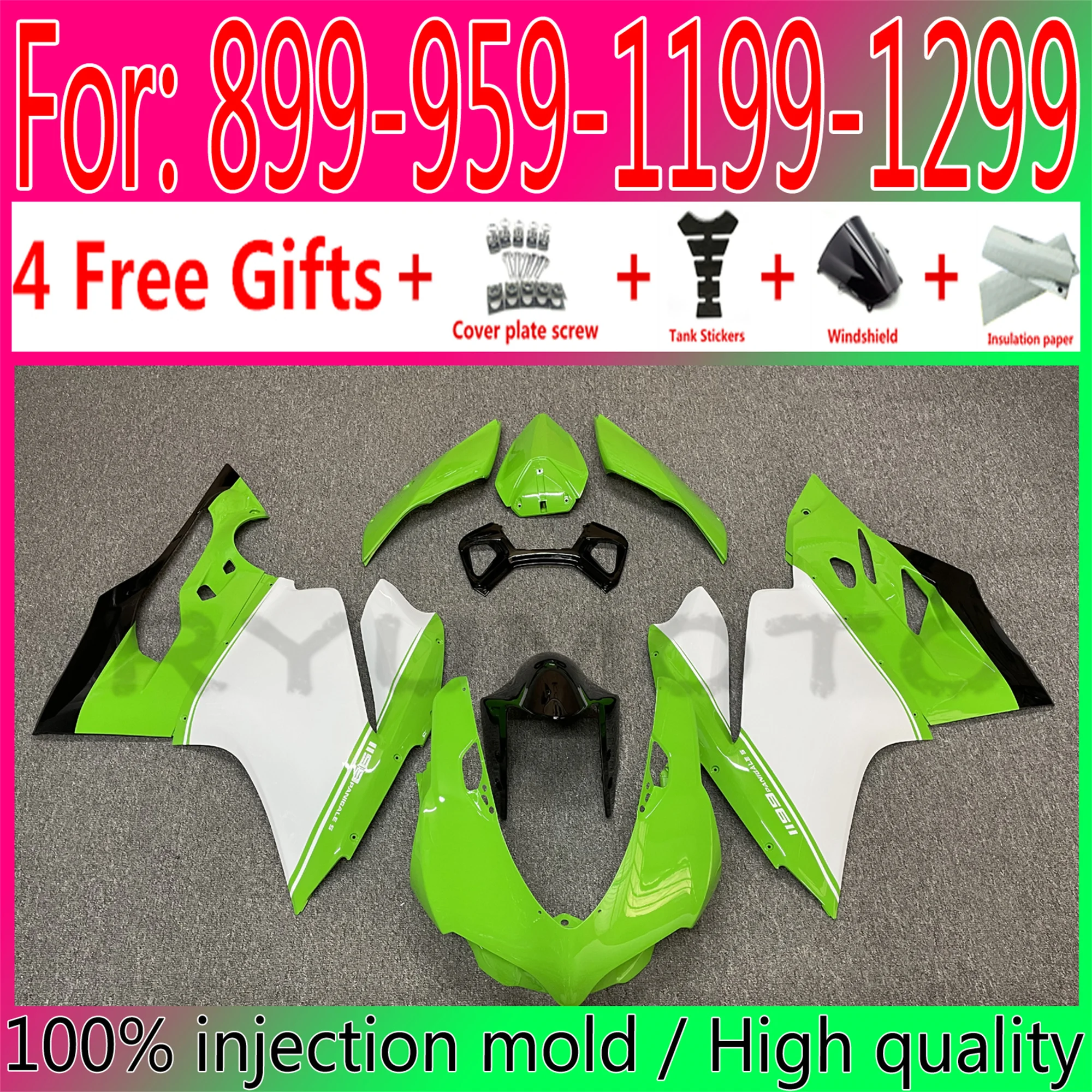 

Injection Mold Motorcycle Whole Fairings Kit Fit For Ducati 899 1199 12 13 14 Panigale 959 1299 15 16 17 18 Fairing