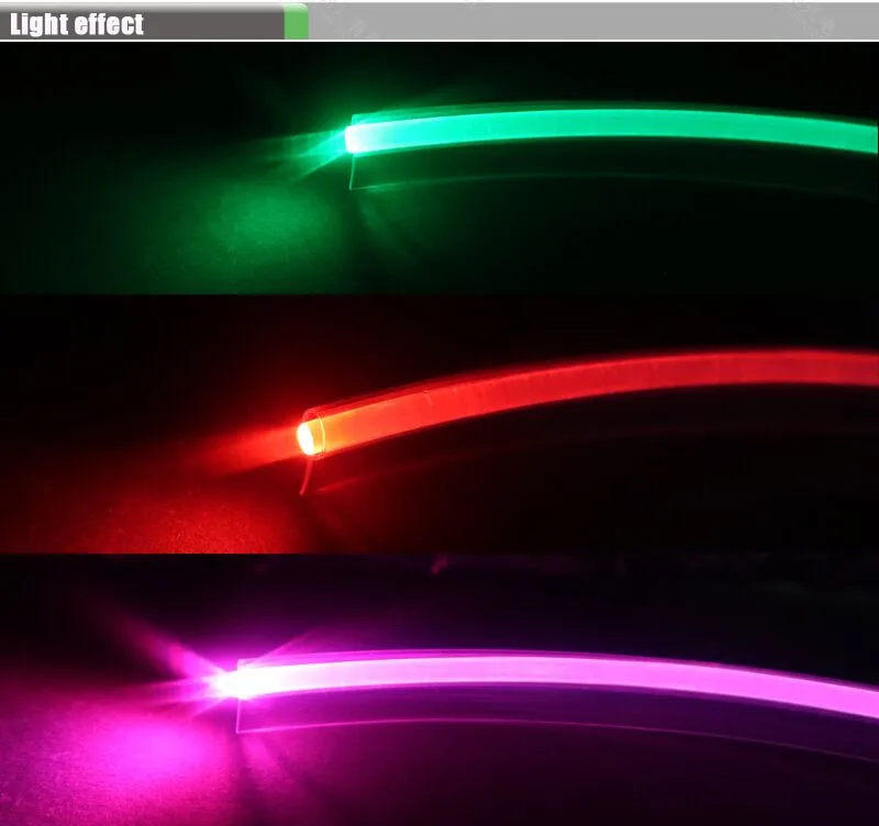 Гибкий твердый сердечник 2 5 мм черный Т-образный боковой светящийся