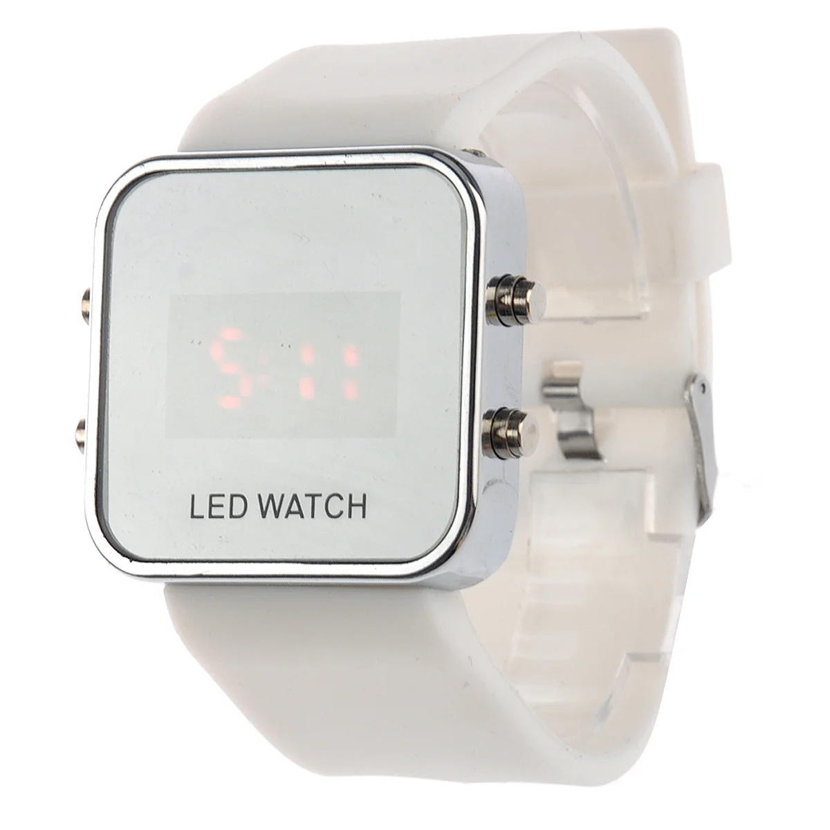 Зеркальные черные зеркала светодиодные часы унисекс красный цифровой