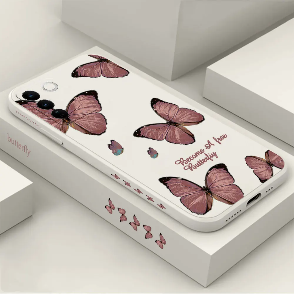 

Retro Butterfly Phone Case For VIVO S16 S16E S15 S15E S12 S10 S10E S9 S9E S7 S6 S5 S1 S7T V23 V21 V20 V15 T2X T1 PRO 4G 5G Cover