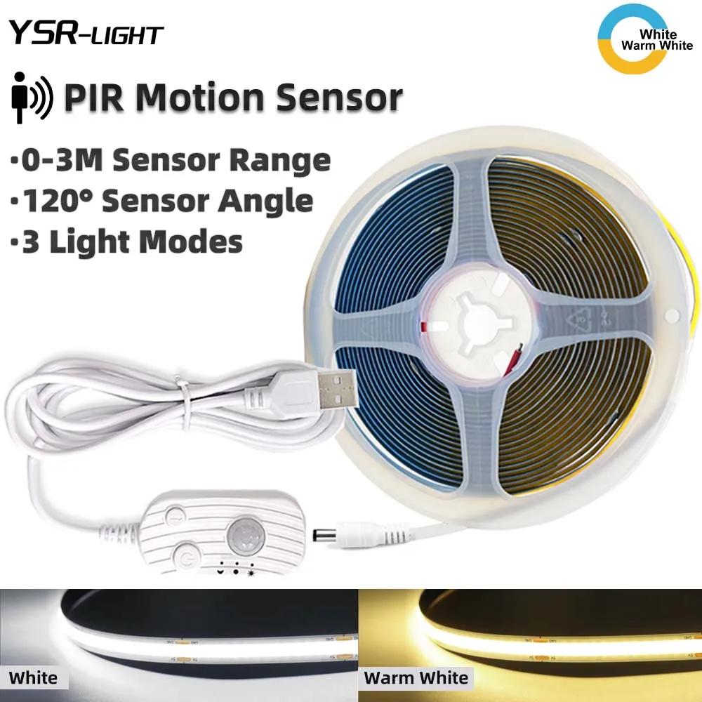 

YSRSAI PIR датчик движения светодиодная лента теплый белый 5В USB