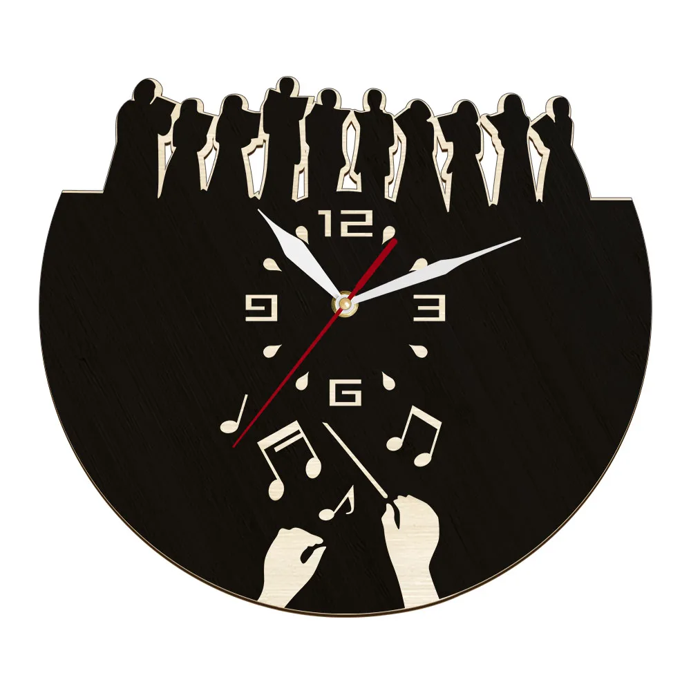 

Conductor Bandmaster Inspired Wooden Wall Clock Classic Music Lovers Home Decor Clock Timepieces Orchestra Conductor Wall Watch