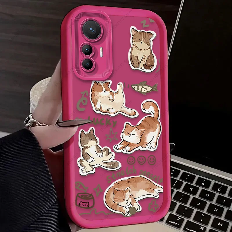 Фото Милый чехол с изображением кота и собаки для Xiaomi Poco X6 X7 F5 F6 X5 X3 NFC F3 M6 Pro 4G Mi 13 12 11 Lite 5G 14 13T 12T 11T 14T Pro Cover №5