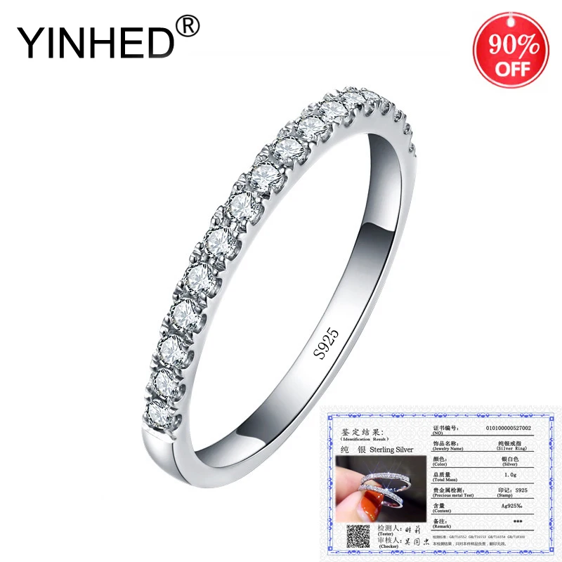 

925 Sterling Silver CZ Simulated Diamond Stackable Ring Platinum Plated Eternity Bands for Women Jewelry