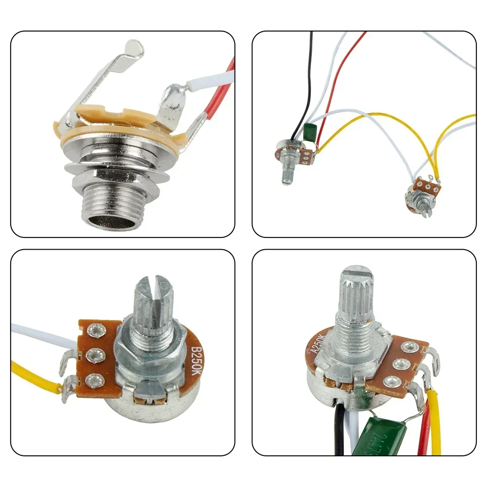 Предварительно подключенный жгут проводов для бас-гитары JB металл пластик