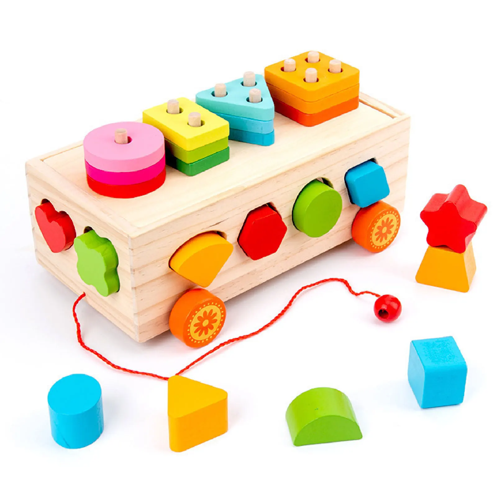 

Shape Sorter Toys For Toddlers Wooden Color Recognition Shape Sorting Car Toy Montessori Stacker Puzzle Toy For Kids Babies