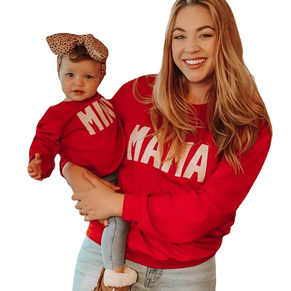 

65%Cotton Mother Kids Matching Hoodies New 2022 Letter Pattern Family Clothing Sets Baby Girl Clothes Women's Hoody Sweatshirts
