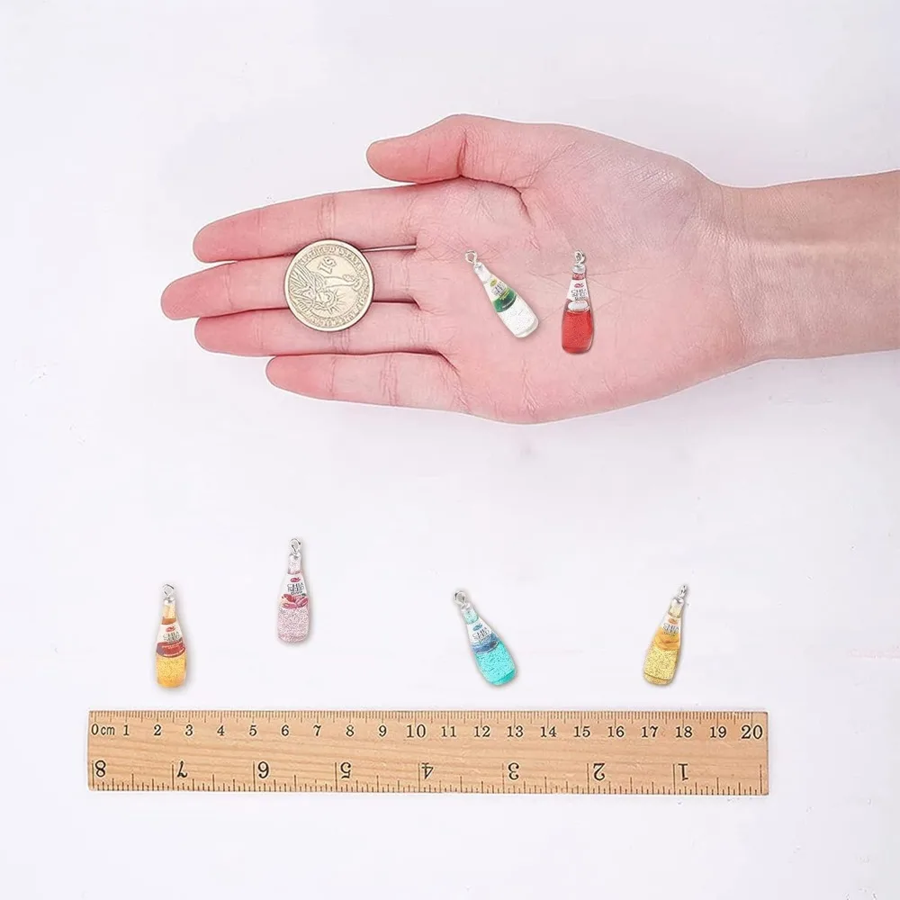 24 шт. 6 цветов подвески в виде бутылки вина смоляные с петлей серьги ожерелье