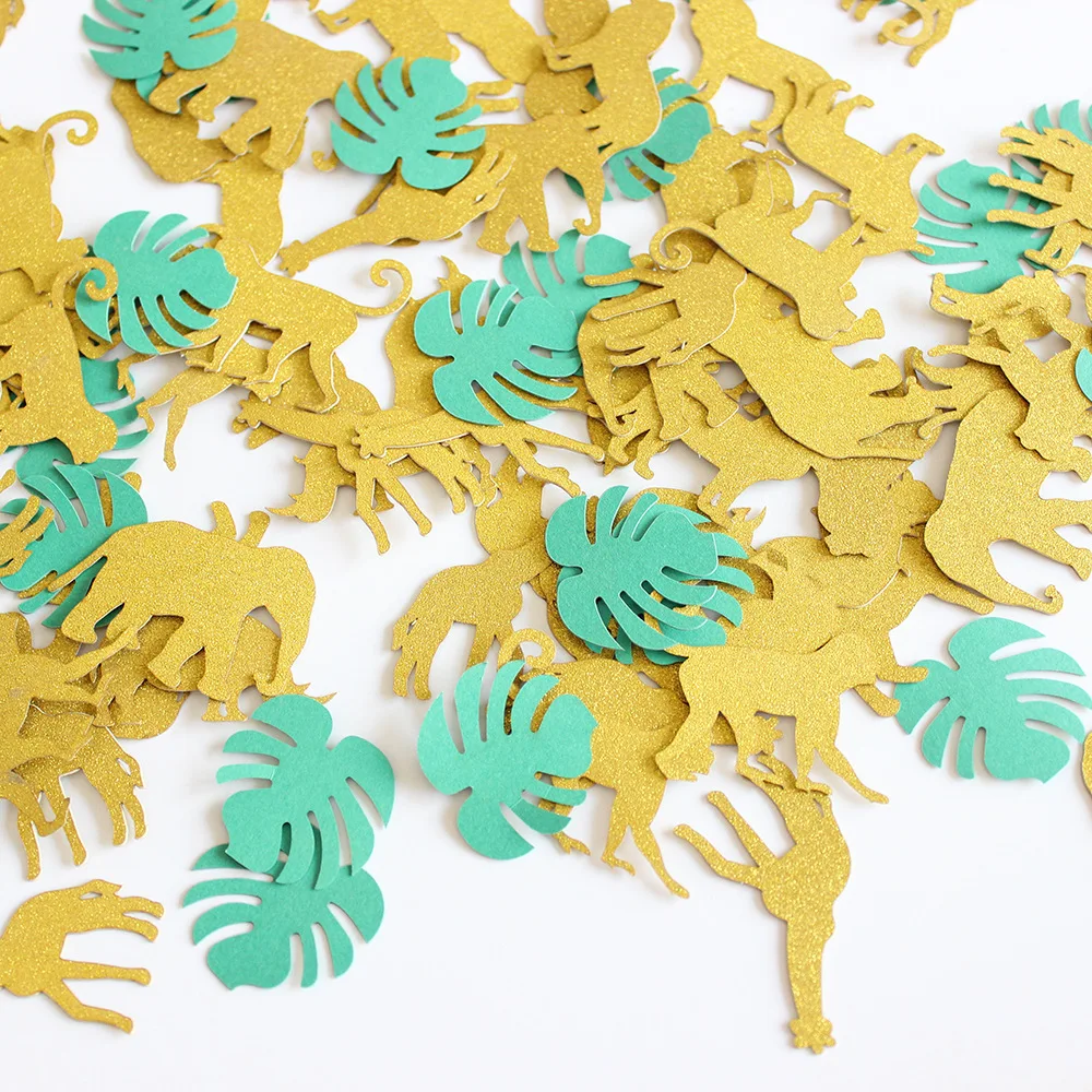 

100 Pcs Jungle Animal Confetti Safari Theme Table Turtle Leaf Confetti Zoo Animal Confetti Baby Shower Birthday Party Decoration