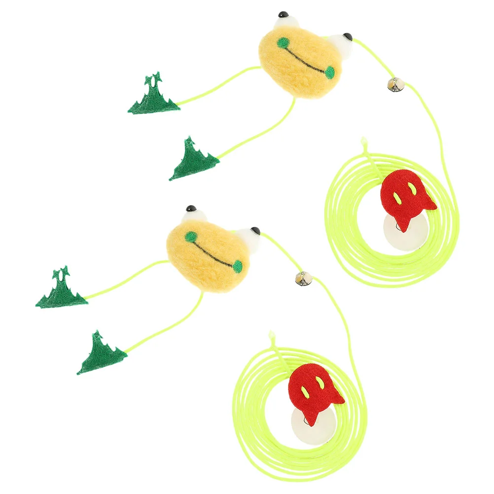 

2 Pcs Funny Cat Toy Hanging Teasing Toys Animal Supplies Cats Teasers Elastic Rope Interactive Swings Chew