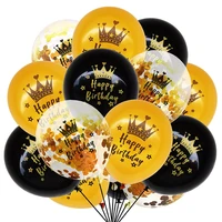 15pcs black gold latex balloons 18 30 40 50 happy birthday party confetti balloons adult birthday ballons decorations supplies