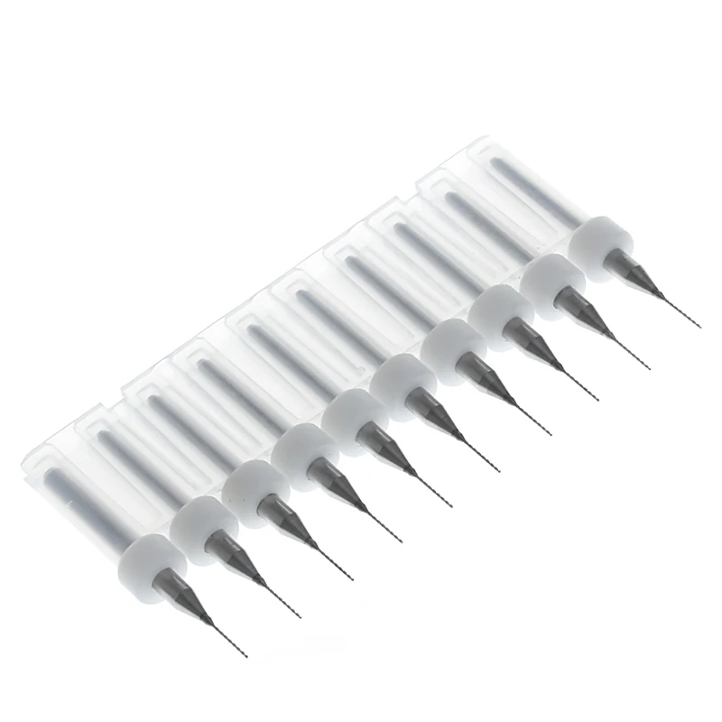 

New 10Pc 0.4mm Tip 1/8" Shank Spiral Flute Tungsten Carbide Micro PCB Drill Bits