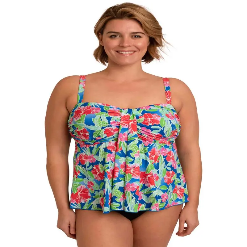 

Plus Women's Aquafina Waterfall Tankini Swimsuit Top