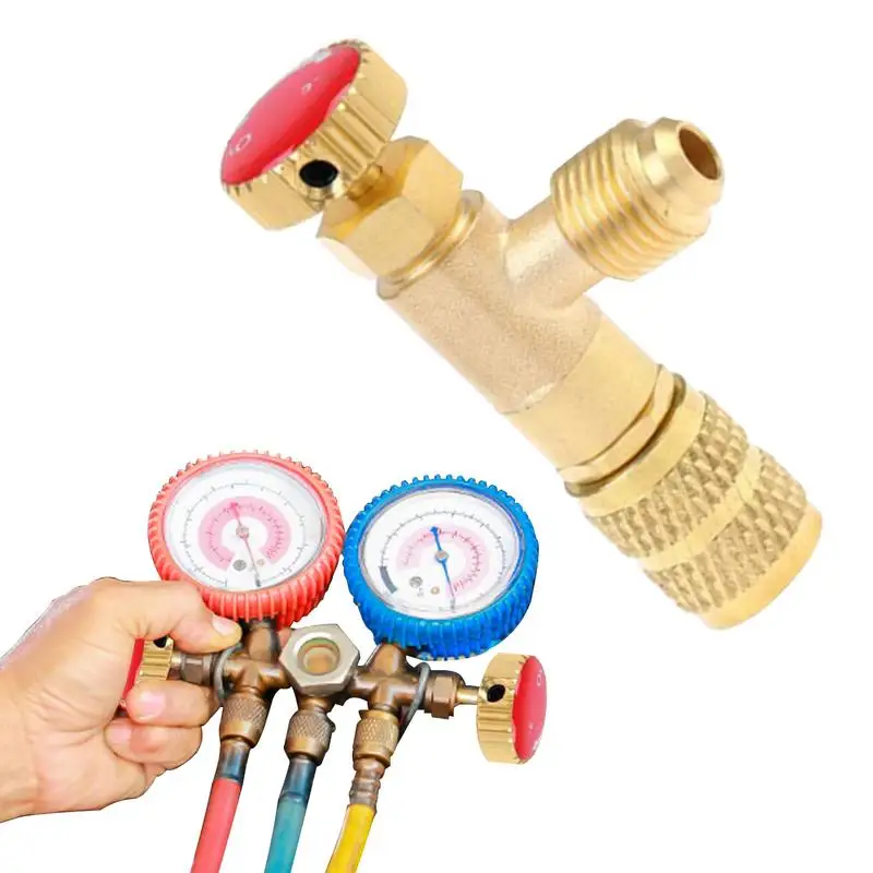 

Air Conditioner Safety Brass Shut-Off Air Conditioner Filling Safety R410a R22 Refrigerant 1/4 Safety Adapter Air Conditioning