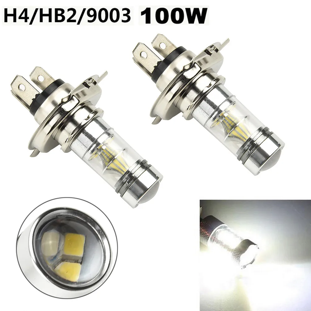 

2pcs Car H4 LED Headlight Fog Lamps Driving Lights 100W High Power White DRL Turn Signal Light Headlight Fog Lamps Super Bright