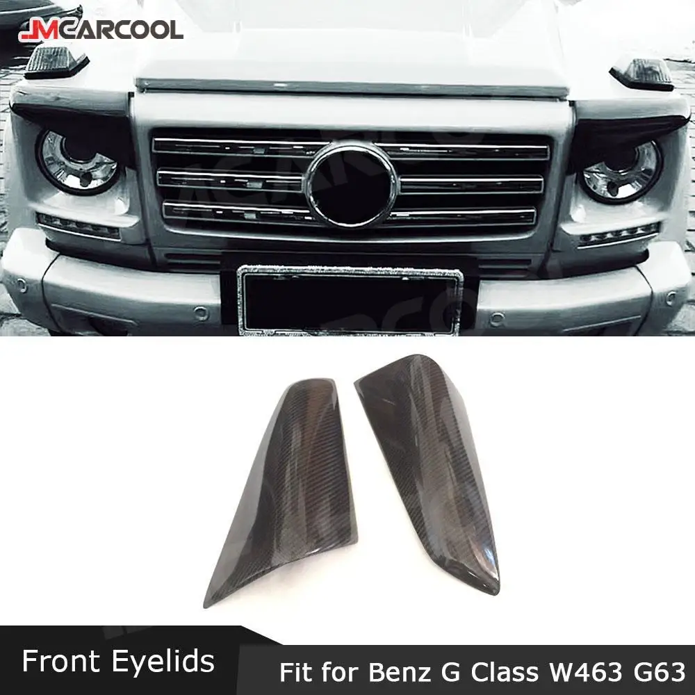 

Carbon Fiber Front Bumper Lamp Eyebrows Eyelid For Mercedes Benz G Class W463 G63 G65 G500 G55 1990 - 2018 FRP Bumper 2PCS