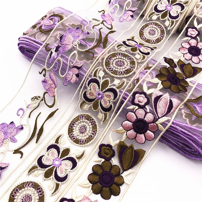 4 5-6 5 см широкая Этническая сетка с вышивкой кружева штрих-кода DIY одежда воротник