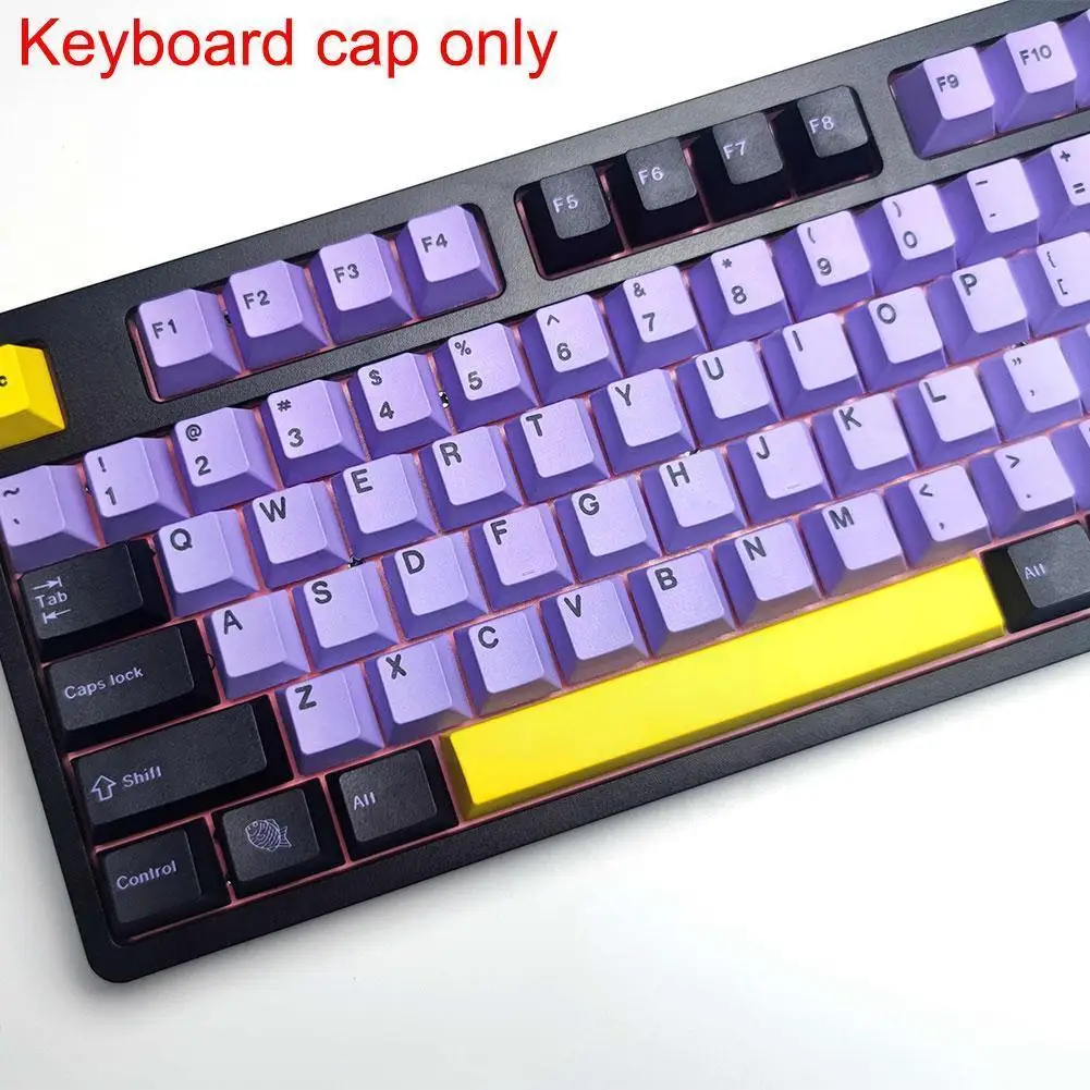 

129 Keys Double Shot Pbt Profile Keycap For Gmk-taro Mechanical Gaming Keyboard Purple Japanese Keycap J8c3