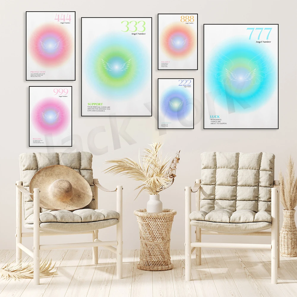 

Number | Aura Poster | Spiritual Wall Art | Gradient Print | Angel Numbers | Affirmation Wall Art | Aura Print | Printable decor