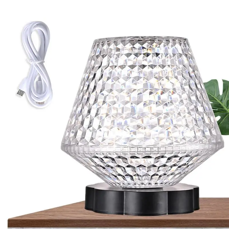 

Кристаллическая настольная лампа 16 цветов, сенсорный акриловый ночник с питанием от USB, светодиодный ночсветильник, светильник освещение, s-...