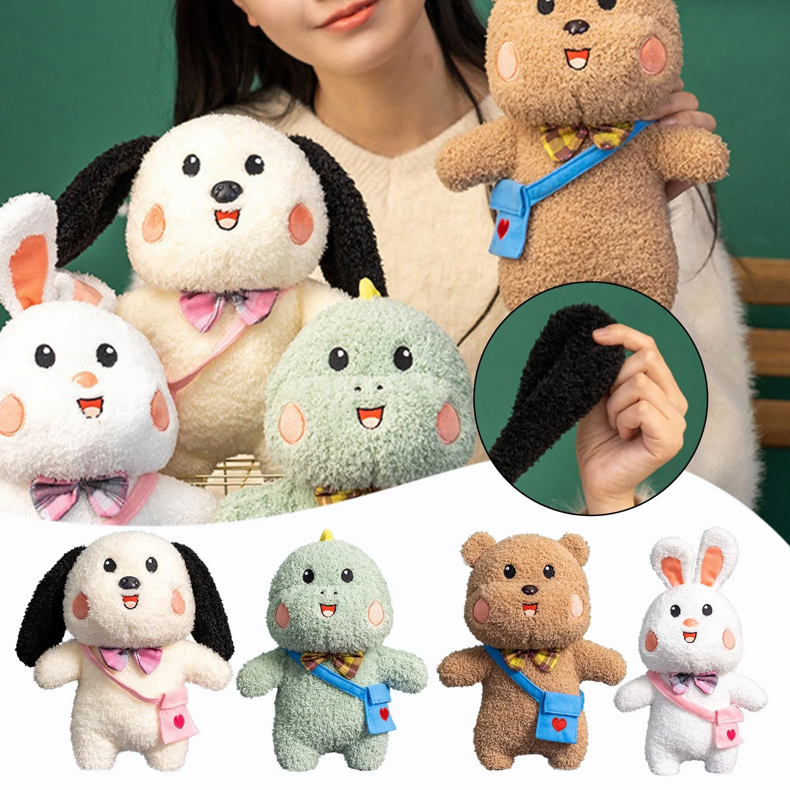 

Плюшевый мультяшный кролик и динозавр Spleen, плюшевые игрушки-животные 30 см, собака, мягкие детские подарки на день рождения, искусственный плюш
