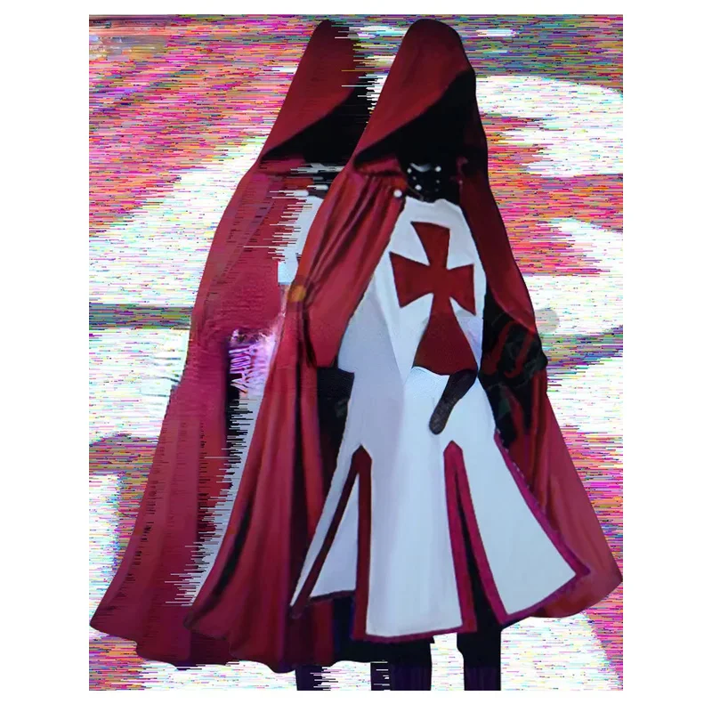 Мужская одежда для ролевых игр в средневековом стиле пальто рыцарей-темперов