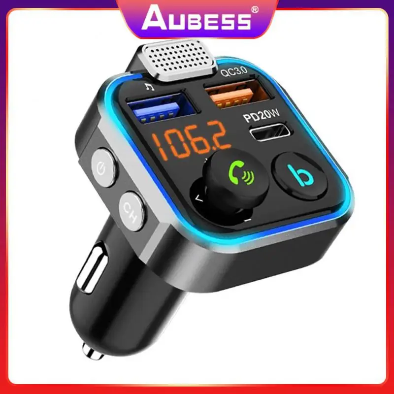 

Pd 20w Car Adapter Support U Disk Mp3 Player Durable Hands Free Fm Transmitter Car Accessories Qc3.0 Fast Usb Charger